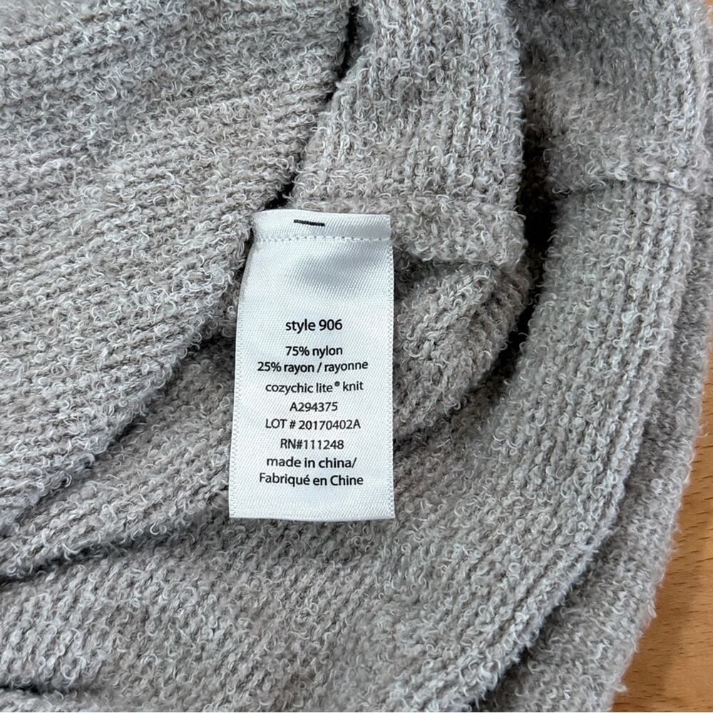 Barefoot Dreams Cozy Chic Lite #906 Light Gray Hooded Pullover Sweater Medium - Picture 6 of 7